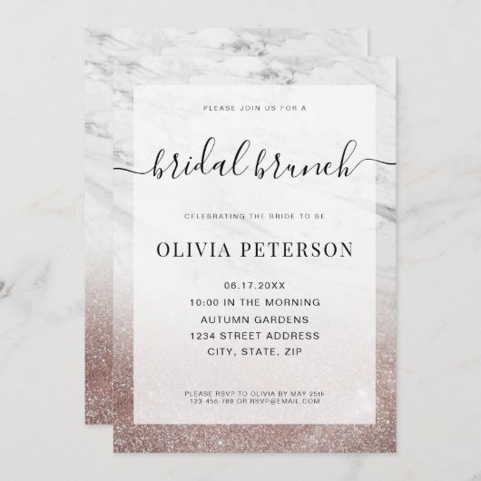 Modern Elegant Bridal Shower Invitation Kaart (Voorkant / Achterkant)