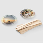 Modern Elegant Bride en Groom Photo Wedding Favor Handwaaier (Niet-gemonteerd)