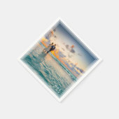 Modern Elegant Bride en Groom Photo Wedding Party Servet (Hoek)