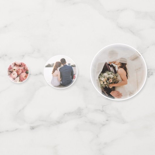 Modern Elegant Bride en Groom Wedding Photo Confetti (Voorkanten)