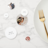 Modern Elegant Bride en Groom Wedding Photo Confetti (Groep)