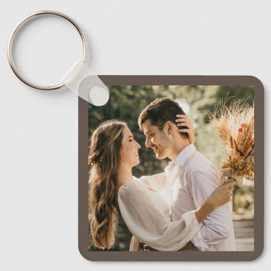 Modern Elegant Bride en Groom Wedding Photo Keych Sleutelhanger (Voorkant)