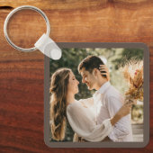 Modern Elegant Bride en Groom Wedding Photo Keych Sleutelhanger (Voorkant)