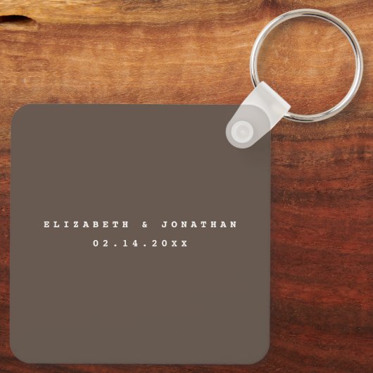 Modern Elegant Bride en Groom Wedding Photo Keych Sleutelhanger (Achterkant)