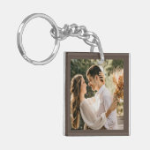 Modern Elegant Bride en Groom Wedding Photo Keych Sleutelhanger (Voorkant Links)