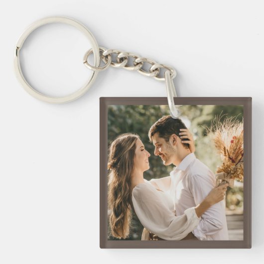 Modern Elegant Bride en Groom Wedding Photo Keych Sleutelhanger (Voorkant)
