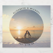 Modern Elegant Bride en Groom Wedding Photo Likeurfles Etiket (Enkel label)