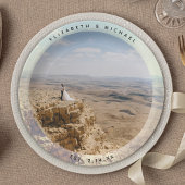 Modern Elegant Bride en Groom Wedding Photo Papieren Bordje