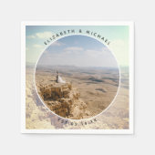 Modern Elegant Bride en Groom Wedding Photo Servet (Voorkant)