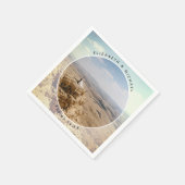 Modern Elegant Bride en Groom Wedding Photo Servet (Hoek)