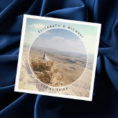 Modern Elegant Bride en Groom Wedding Photo Servet