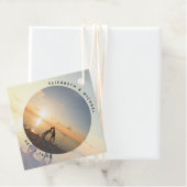 Modern Elegant Bride & Groom Couple Photo Wedding Bedankjes Labels (In situ)