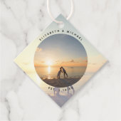 Modern Elegant Bride & Groom Couple Photo Wedding Bedankjes Labels (Voorkant)