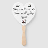 Modern Elegant Bride Groom Wedding Handwaaier (Achterkant)