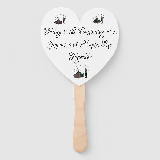 Modern Elegant Bride Groom Wedding Handwaaier (Achterkant)