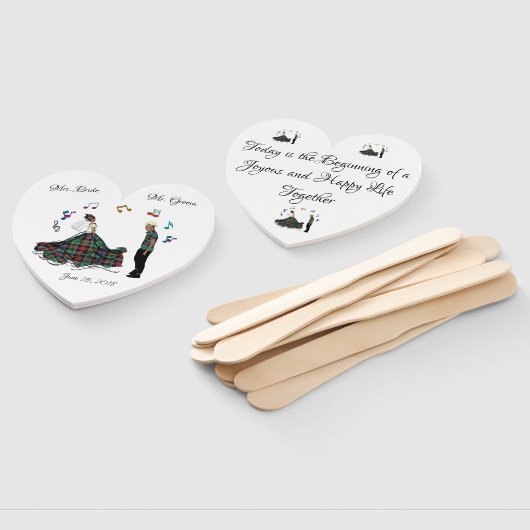 Modern Elegant Bride Groom Wedding Handwaaier (Niet-gemonteerd)