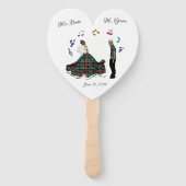 Modern Elegant Bride Groom Wedding Handwaaier (Voorkant)