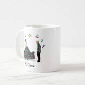 Modern Elegant Bride Groom Wedding Koffiemok (Voorkant links)