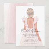 Modern Elegant Bride Wedding Gown Vrijgezellenfees Kaart (Voorkant / Achterkant)