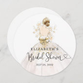 Modern Elegant Bride Wedding Gown Vrijgezellenfees Kaart (Voorkant / Achterkant)