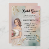 Modern Elegant Bride Wedding Gown Vrijgezellenfees Kaart (Voorkant / Achterkant)