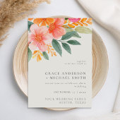 Modern Elegant Bright Floral Wedding Kaart