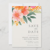 Modern Elegant Bright Floral Wedding Save The Date (Voorkant)
