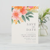 Modern Elegant Bright Floral Wedding Save The Date (Staand voorkant)