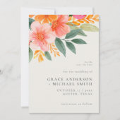 Modern Elegant Bright Floral Wedding Save The Date (Voorkant)