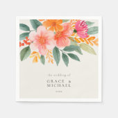 Modern Elegant Bright Floral Wedding Servet (Voorkant)