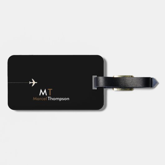 modern elegant brown aero bagagelabel (Achterkant horizontaal)