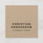 Modern Elegant Brown en Kraft Paper Consultant Vierkante Visitekaartje (Voorkant)