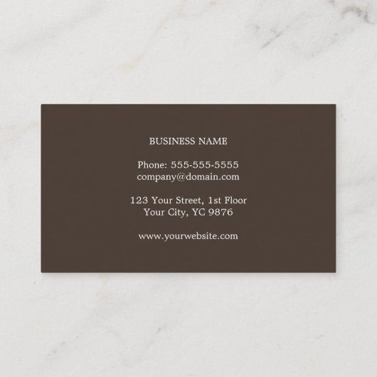 Modern Elegant Brown Kraft Consultant Visitekaartje (Achterkant)