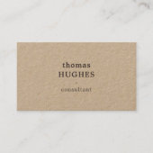 Modern Elegant Brown Kraft Consultant Visitekaartje (Voorkant)
