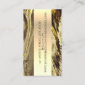 Modern Elegant Brown Marble Gold Black, schaar Visitekaartje (Achterkant)