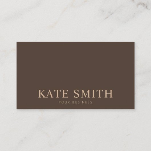 Modern Elegant Brown Visitekaartje (Voorkant)