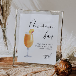 Modern Elegant   Bruids Mimosa Bar Teken Poster