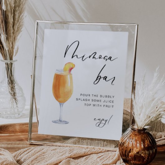 Modern Elegant | Bruids Mimosa Bar Teken Poster