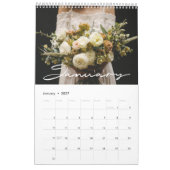 Modern elegant bruiloft bouquet fotokalender 2023 kalender (Jan 2027)