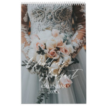 Modern elegant bruiloft bouquet fotokalender 2023