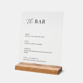 Modern Elegant Bruiloft De Bar Menu Acryl Bord (Hoek)