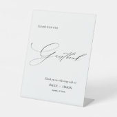 Modern Elegant Bruiloft Gast Boek Teken Reclamebord Met Voetstuk (Voorkant)