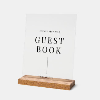 Modern Elegant Bruiloft Gastenboek Acryl Bord
