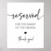 Modern Elegant Bruiloft Gereserveerd Zittafel Teke Poster (Voorkant)