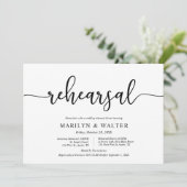 Modern Elegant, bruiloft, repetitie en diner Kaart (Staand voorkant)