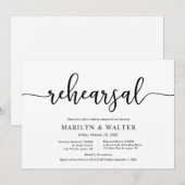 Modern Elegant, bruiloft, repetitie en diner Kaart (Voorkant / Achterkant)