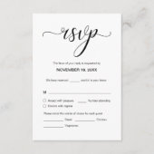 Modern Elegant bruiloft RSVP, antwoord Informatiekaartje (Voorkant)