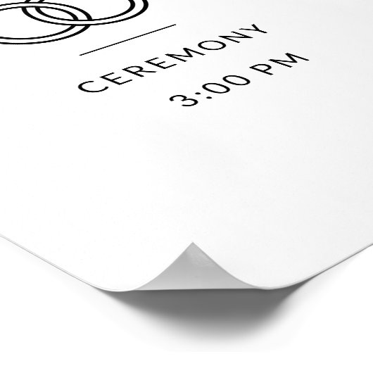 Modern Elegant Bruiloft Welkomstbord met Tijdlijn Poster (Hoek)