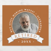 Modern Elegant Bruin Aftreden Man Grootvader Foto Bier Etiket (Enkel label)