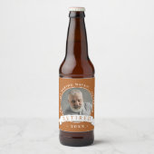 Modern Elegant Bruin Aftreden Man Grootvader Foto Bier Etiket (Voorkant)